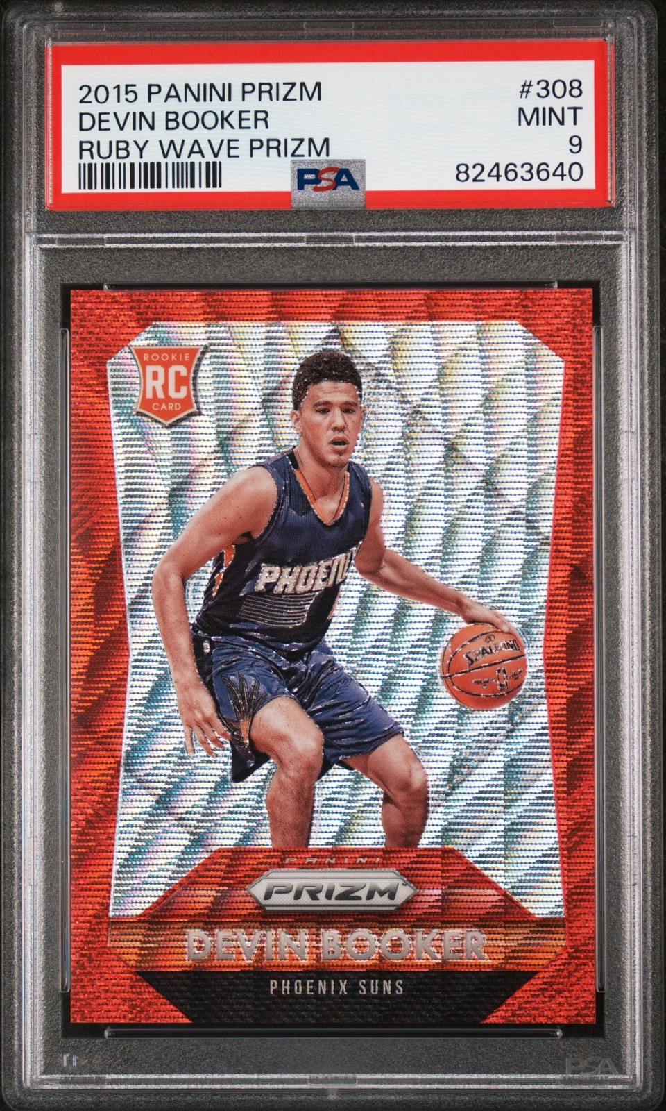 DEVIN BOOKER 2015 Panini Prizm RUBY WAVE PRIZM SP RC /350 PSA 9 MINT rookie