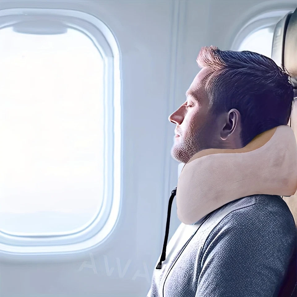 Portable Electric Neck Massage Pillow U Shape Heat Vibration for Travel Office - Image 3 of 4