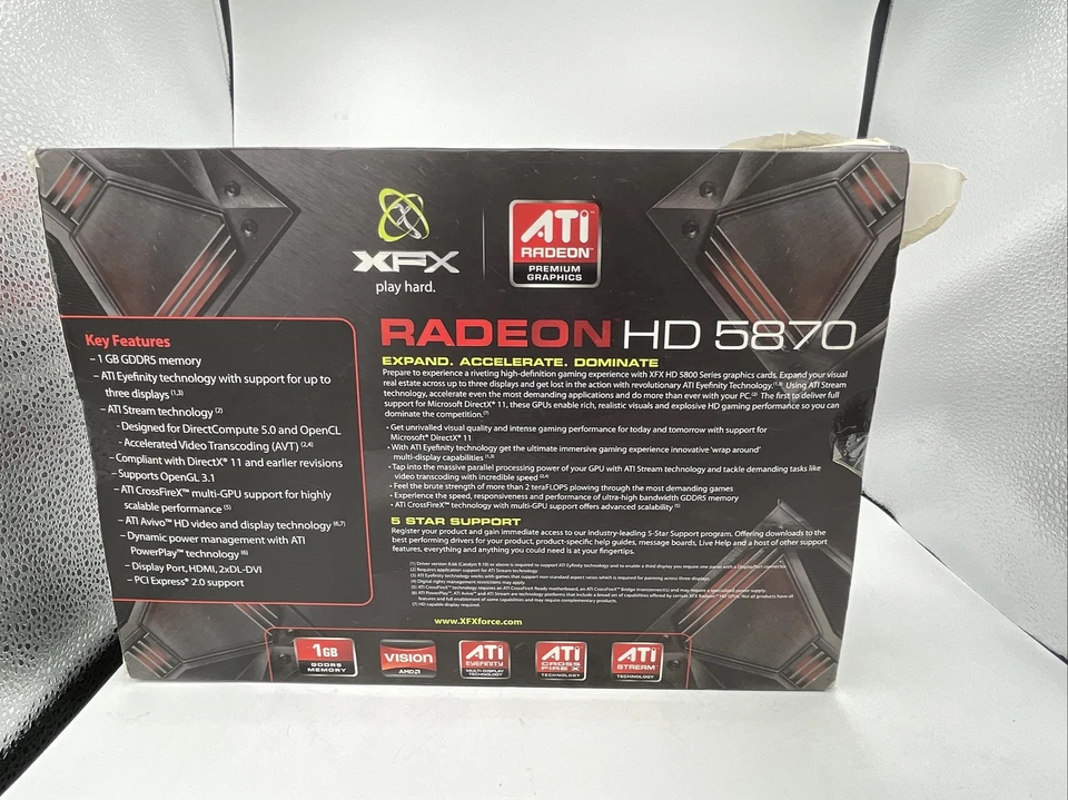 Tarjeta de gráficos XFX ATI Radeon HD 5870 1 GB GDDR5 SDRAM PCI Express 2.0 Foto 3 de 4