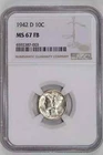 1942-D MERCURY DIME NGC MS67 FB