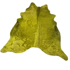 Dyed Green Cowhide Rug Size: 7x7 feet D-681