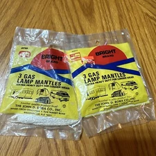 2 Packs JR Products Camping Gas Lamp Lantern Tie Mantles vintage 3 Per Package