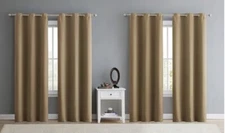VCNY Home Jordan Triple Weave Blackout Grommet 4-Pc Curtain Panel Set Taupe