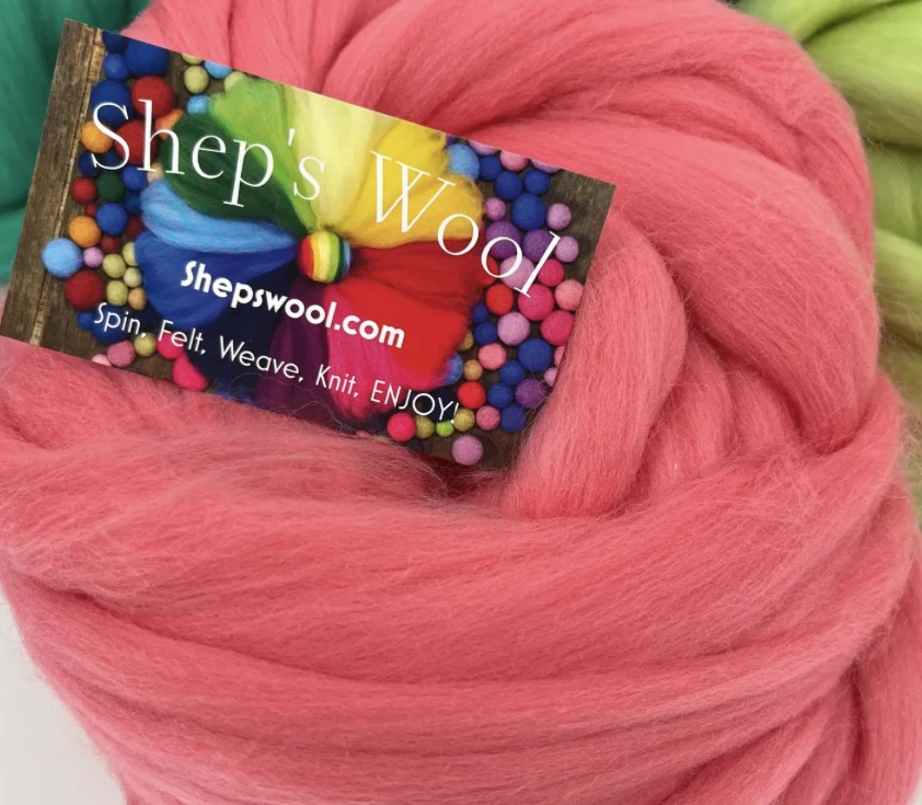 Pink Wool Roving, Pink Roving, Wool Rove, Pink Felting Wool, Pink Spin Fiber - Image 4 of 4
