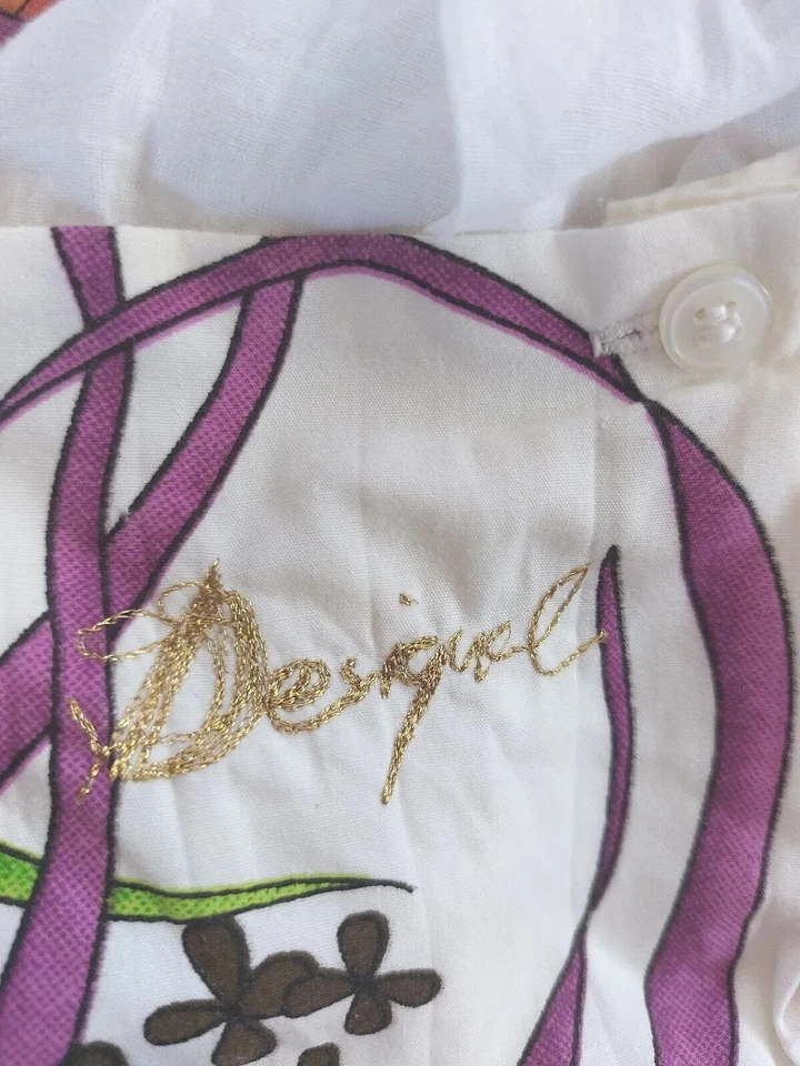 Desigual Damen Kleid Dress Gr.44 D38 Weiss Mehrfarbig Trägerkleid - Bild 4 von 4