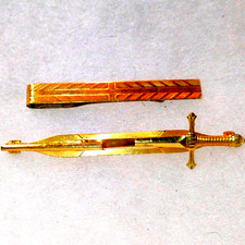 Vintage pioneer and Anson tie clips 10ktgp