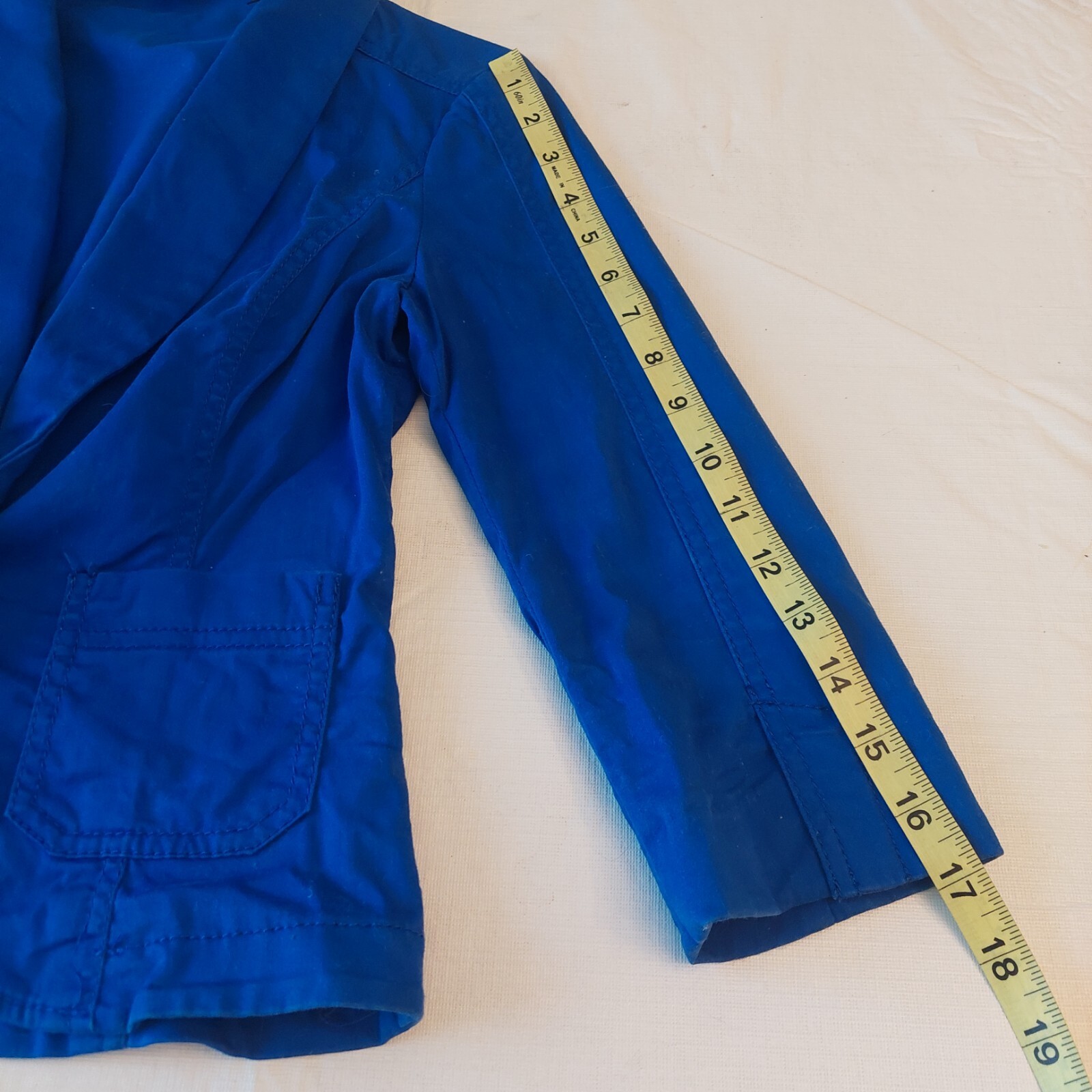 Express Cobalt Blue One Button Blazer Three Quart… - image 11
