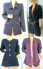4 VTG unlined lightweight navy blue jackets blazers, size S/M and L