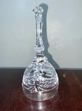 CRYSTAL Ornate Bell Clear Hand Bell Table Bell 7 inch