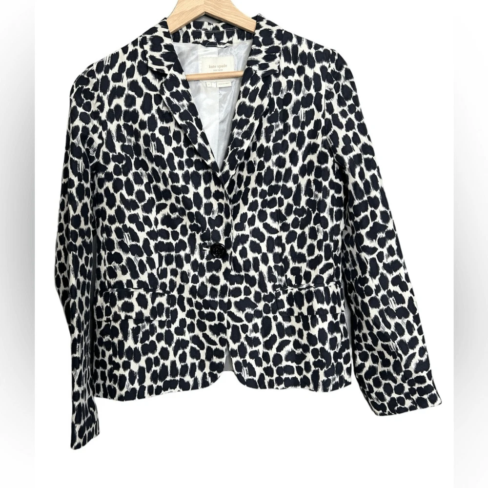 Blazer Kate Spade stampa animalier chiusura con un bottone taglia 2 ufficio rocker spigoloso