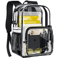 Clear Backpack Heavy Duty Large Transparent Backpack with Reinforced Bottom M...