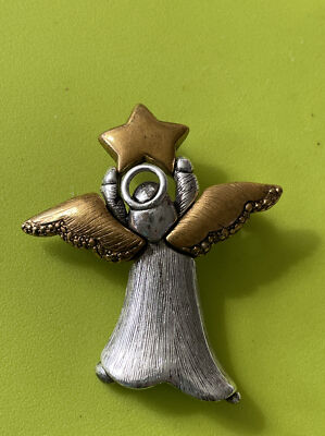 Gold & Silver Tone Angel Star Pin Brooch XO-47 | eBay