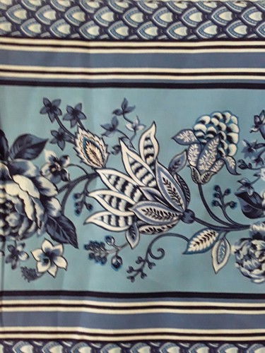 Maria Kalinowski Blue Eden Rose Stripe Cotton Fabric 42" x 2 Yds Benartex French - Picture 4 of 9