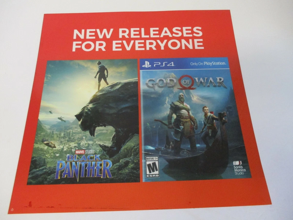 Marvel Black Panther PS4 God of War Redbox Sign Plastic Ad Movie