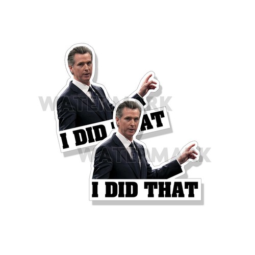 NEWSOM I Did That Funny Política Calcomanías Calcomanías Hechas en EE. UU. Paquete de 20 - Imagen 4 de 4