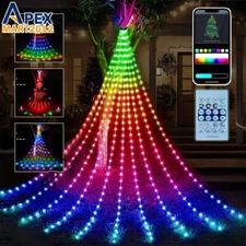 200 LED Christmas Tree Waterfall String Lights Indoor Outdoor RGB Color Changing