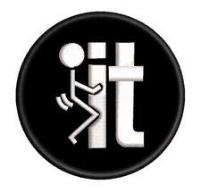 FUCK-IT MAN EMBROIDERED PATCH Iron-on Applique Badge Emblem