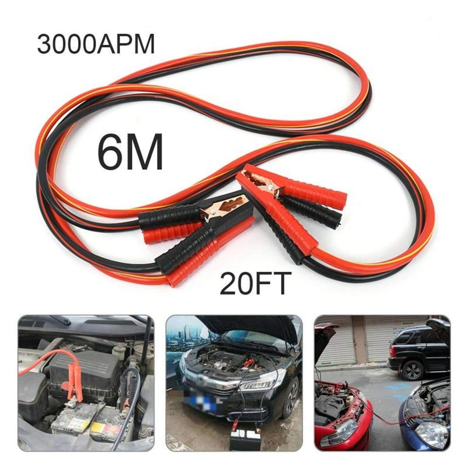 Auto Jumper Cables 0 Gauge 3000AMP 20Ft , Automotive Booster Cables for