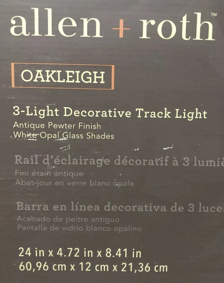 Allen + Roth Oakleigh 3-Light 24-in Antique Pewter LED Track Bar Track Light Kit - Image 2 of 4