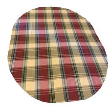 Cotton Park Cottage Tablecloth Oblong 60x83 Jackson Plaid 100% Cotton Holiday