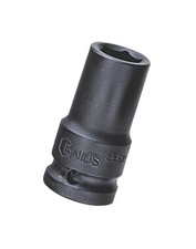 Genius Tools 1/2" Dr. 14mm Semi-Deep Thin Wall Impact Socket (CR-Mo) - 445214