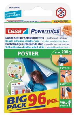 tesa Powerstrips für Poster Klebestreifen ablösbar doppelseitig Big Pack 96 St.