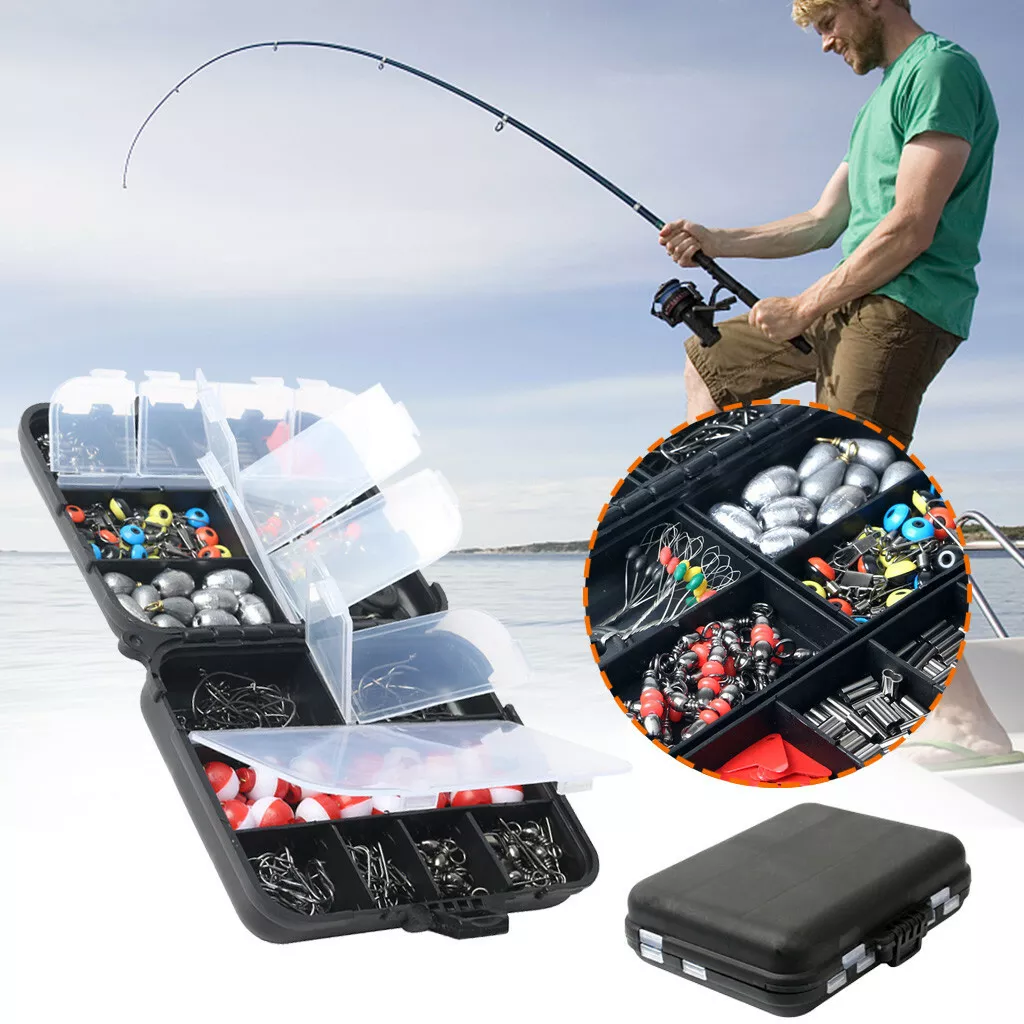 189/263PCS Fish Tackle Box Fishing Accessories Case Fish Hook Bait