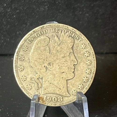 1908-O-BARBER Half Dollar 90% Silver Coin