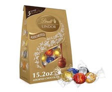 Lindt LINDOR Assorted Chocolate Candy Truffles, Chocolate with Smooth, 15.2 oz
