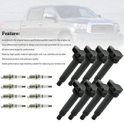 8PCS Ignition Coil+Spark Plug UF230 Für Toyota Tundra Sequoia 4.7L V8