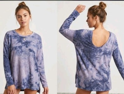 American Eagle Outfitters Soft & Sexy Blouse Size M Purple Dye Tie