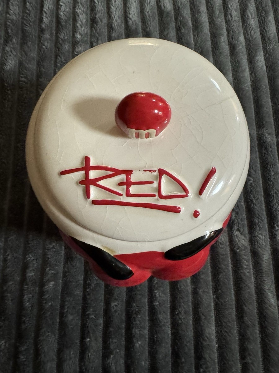 M & M Vintage 2003 Red Ceramic Cookie /Candy Jar By Galerie | eBay