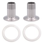  2 Pack Sanitary Male Threaded Pipe Fitting to TRI CLAMP Pipe Size: 3/4" NPT