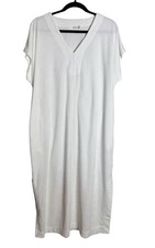 Barefoot Dreams Cozy Terry Caftan White Small S Swimsuit Coverup Dress