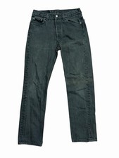Vintage Levi  s 501-0660 Black Denim Distressed Straight Leg Jeans - Size 30x30