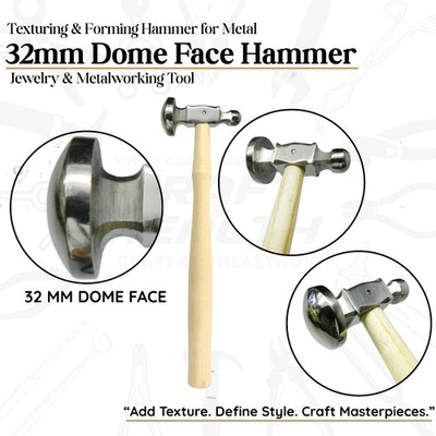 NS Crafts  Ziselierhammer 32 mm volle Kuppelfläche Schmuck Metallformen Juwelier Werkzeug
