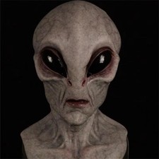 Adult Halloween Party Alien Mask Horror Headwear UFO Latex Cosplay Costume Props