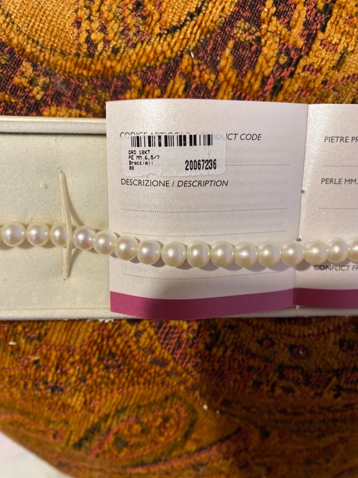 Parure Bliss collana e bracciale di perle oro bianco 18 kt - Immagine 2 di 4