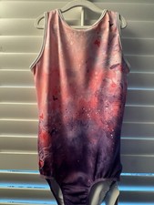 NWT Sylvia P GYMNASTICS DANCE leotard AM adult medium WALKING WITH AVA pink