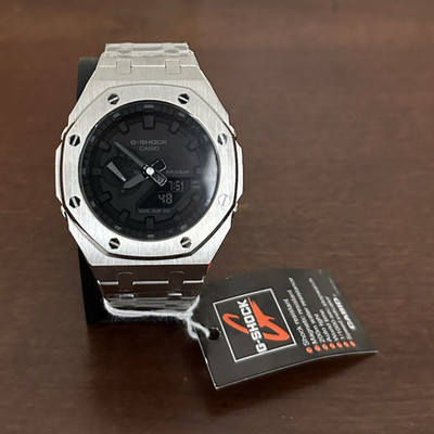G-SHOCK ga2100 Casio Octagon Stainless Steel Silver custom casioak 