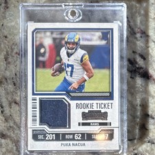 Panini Contenders 2023 Rookie Ticket Swatches Puka Nacua Rams #TS13 RC MEM