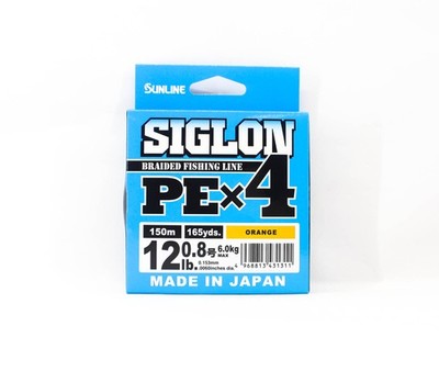 Sunline P.E Line X4 Siglon 150M P.E 0.8 12LB Orange (1311)