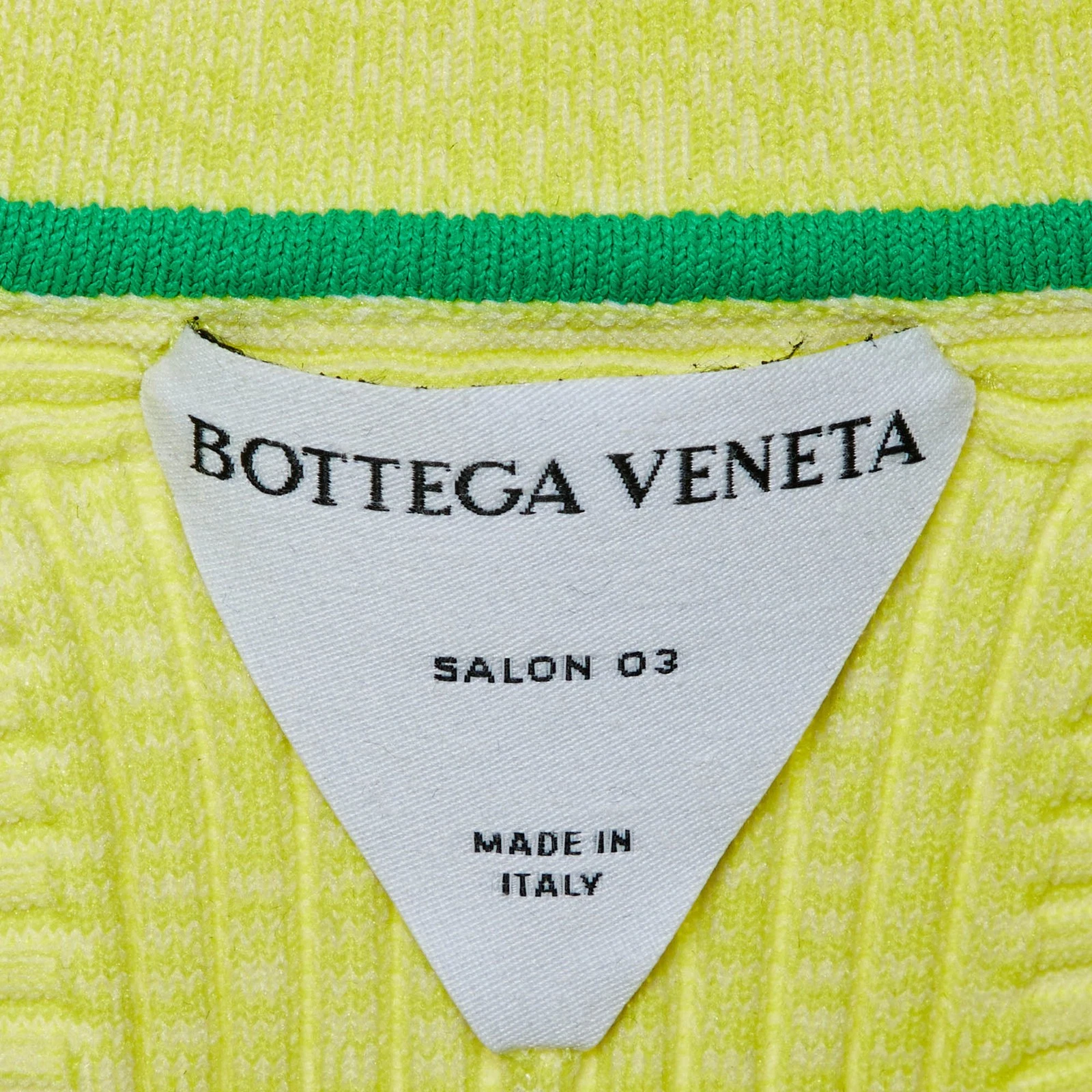Abito midi Bottega Veneta giallo in maglia intreccio XL
