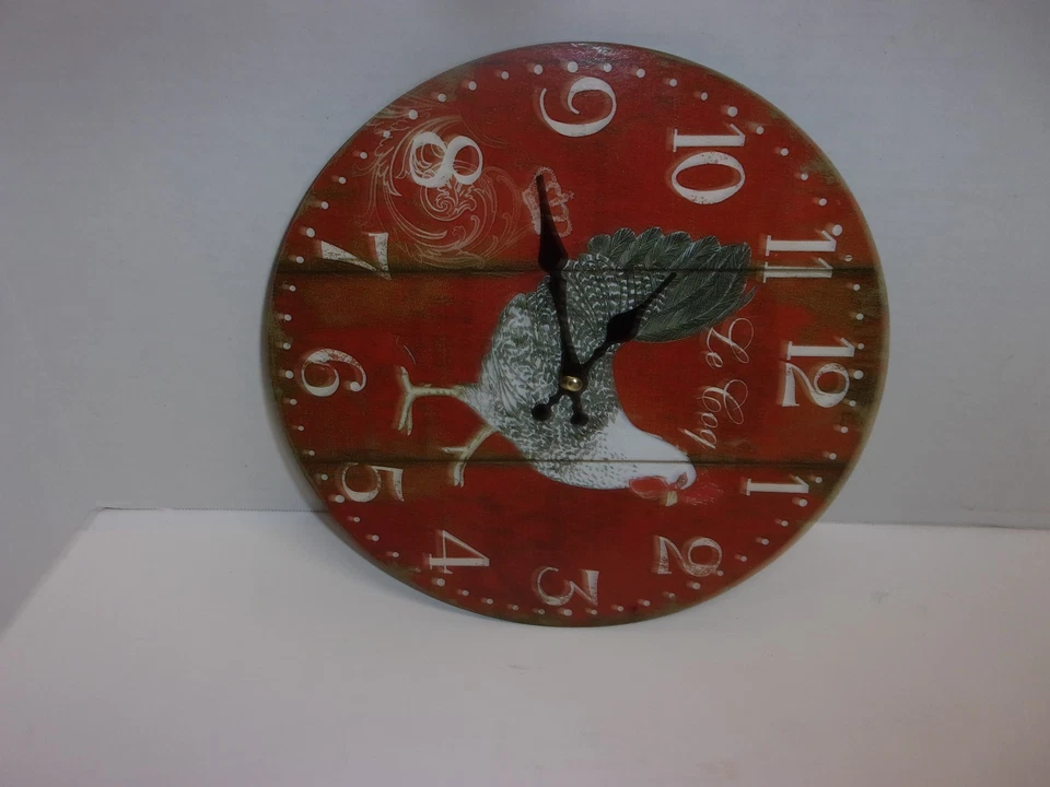 Enesco Analog Wall Clock Rooster Keeps Excellent Time 11 1/2" Diameter X 1 1/4 - Image 4 of 4