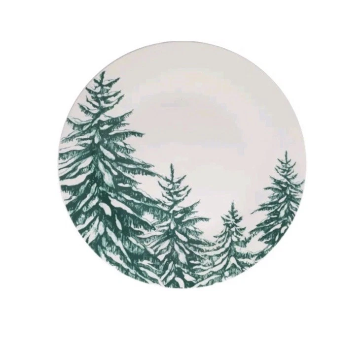 Royal Norfolk Evergreen Tree christmas 10.5 Inch Plates Set of 4