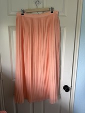 J.CREW Women's Pleated Skirt Size 12 Lined Orange Peach