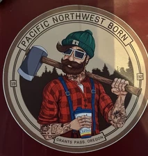 DUTCH Bros STICKER Decal PACIFIC Northwest BORN Grants PASS Oregon LUMBERJACK