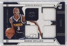 2021 Panini National Treasures Rookie Triple Materials 24/99 Bones Hyland 10jq