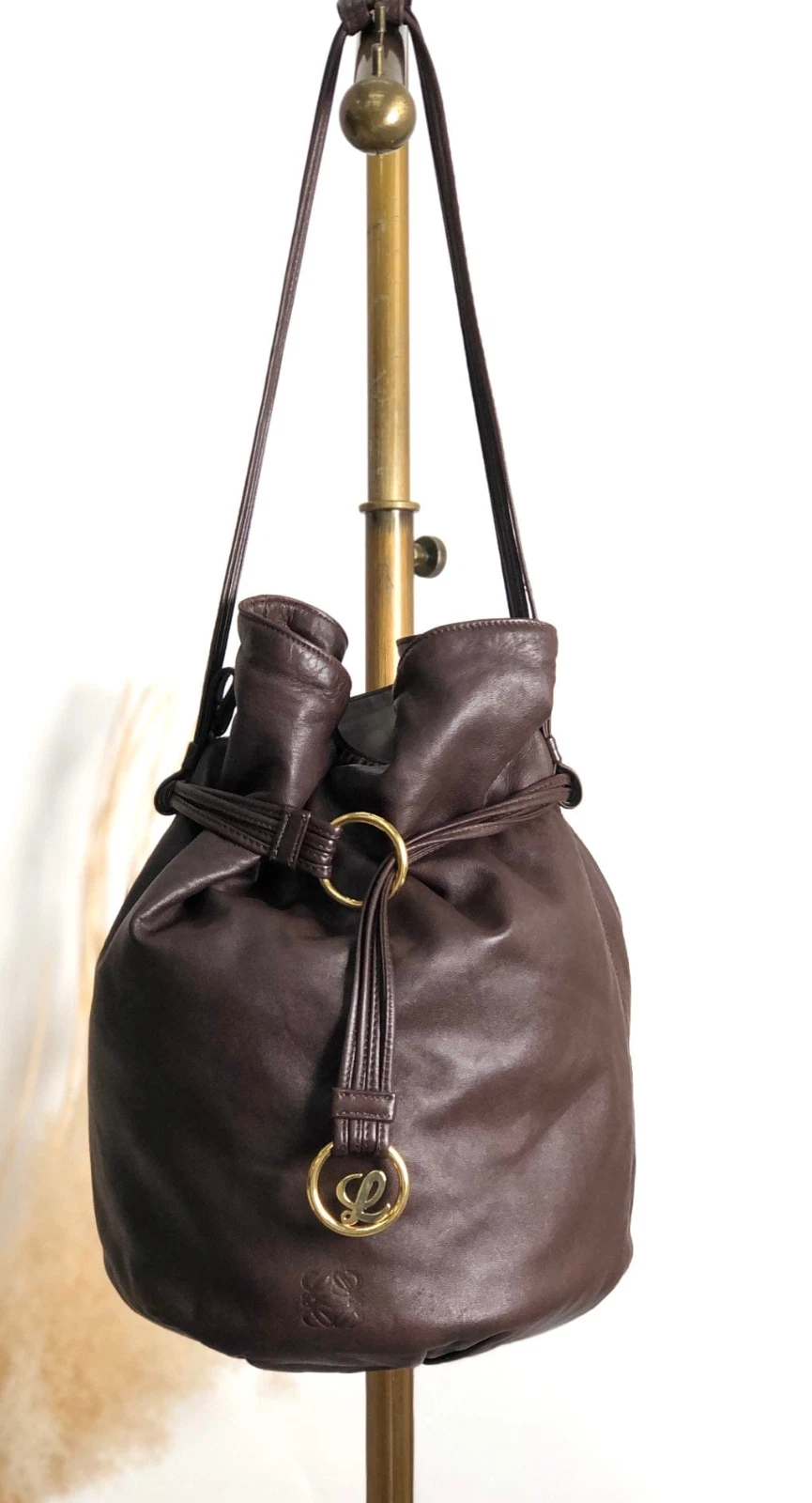 Loewe — Vintage Luxury LOEWE Bucket Bag Tote, Drawstring, Nappa Leather