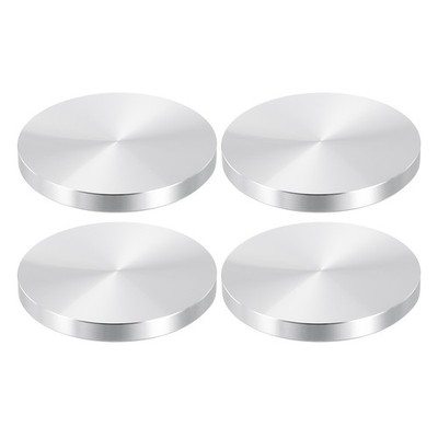 4Pcs 60mm Round Shape Aluminum Disc M10 Thread Hardware Aluminum Disc Silver